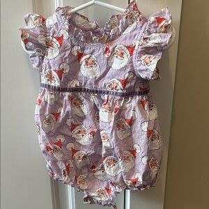 Pink chicken lavender Santa Claus Baby Romper